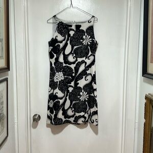 Anna Sui for Anthropologie tank dress. Size 8 Black/ gray/ white floral print.